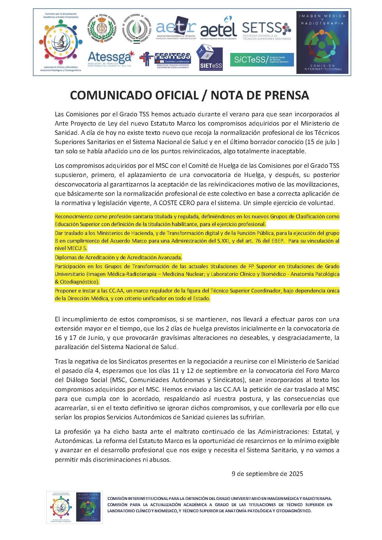 Comunicado090925